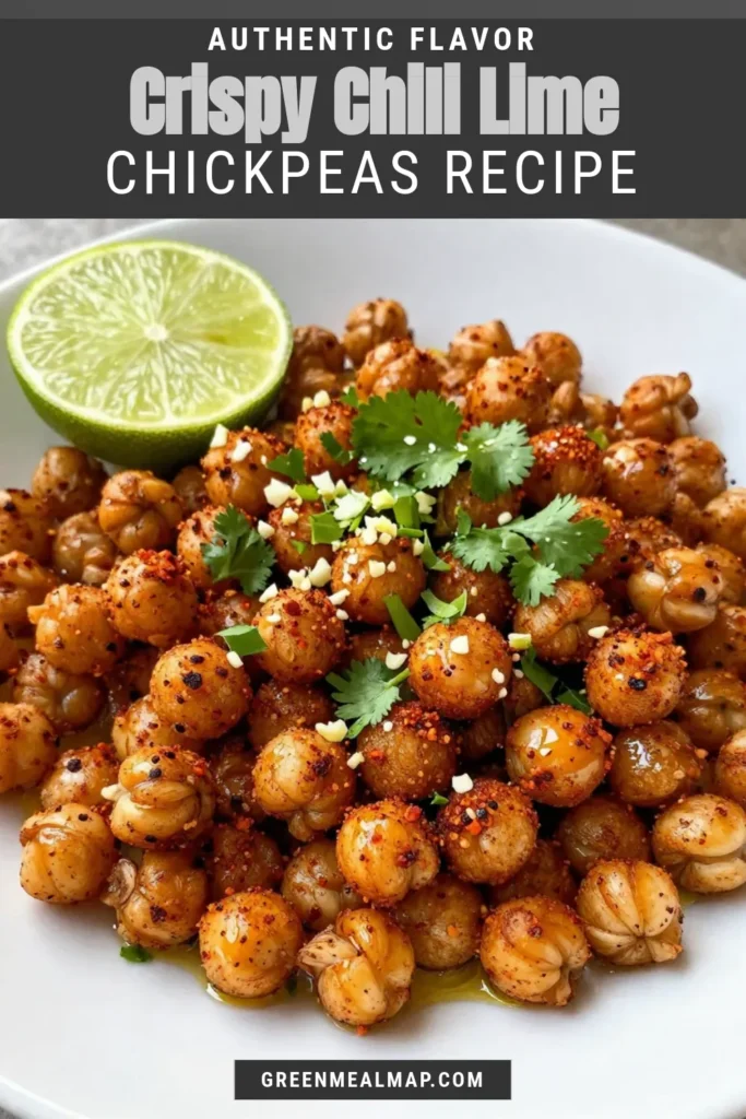 Looking for a delicious and nutritious snack? Try these chili lime roasted chickpeas! This oven roasted chickpeas recipe is perfect for healthy chickpea snacks that satisfy your cravings. With zesty lime and a spicy kick, these spicy chickpeas make an amazing appetizer or a vegan snack recipe for any occasion. Ready in just 40 minutes, you'll love the crunch and flavor! Don't forget to save this recipe! #ChiliLimeChickpeas #HealthySnacks #VeganRecipes #SnackTime