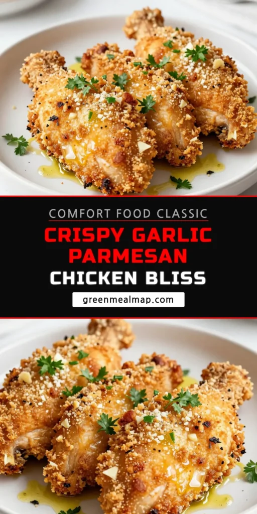 Discover the ultimate Crispy Baked Garlic Parmesan Chicken recipe that will elevate your dinner game! This easy oven-baked chicken breasts dish features Panko breaded chicken coated in a delightful garlic Parmesan mix. Perfect for healthy chicken dinner recipes, it's both delicious and satisfying. Enjoy crispy texture without the guilt! Save this recipe for your next meal! #HealthyRecipes #ChickenDinner #CrispyChicken #GarlicParmesan