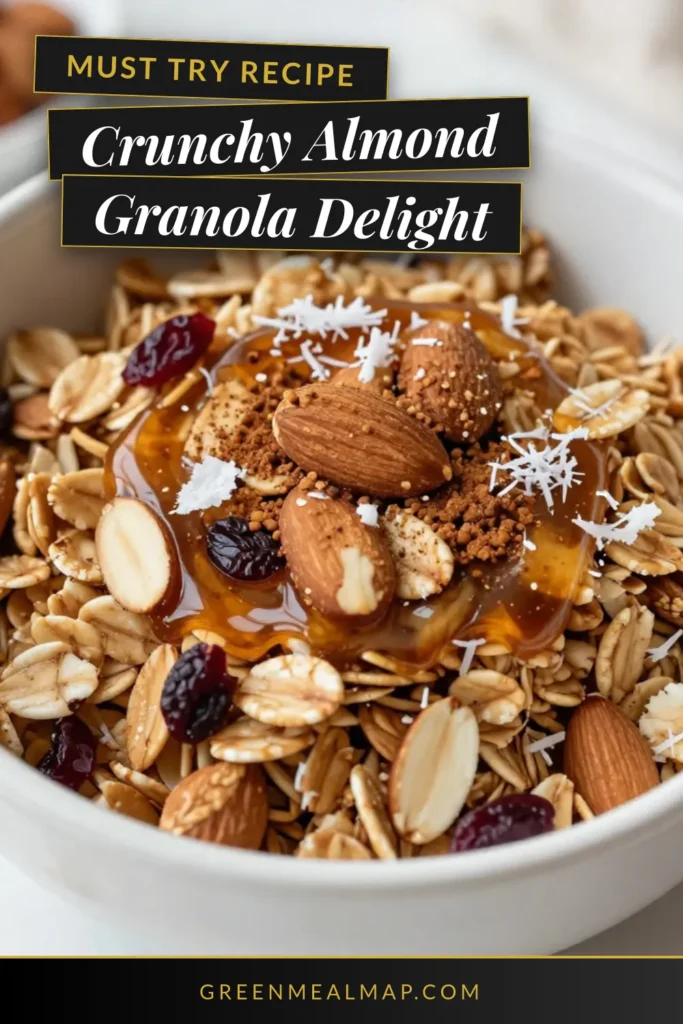 Discover the perfect blend of flavors with this delightful Vanilla Almond Granola. This crunchy granola recipe is not only simple to make but also a healthy granola breakfast option that you can enjoy all week. With a hint of coconut and easy to customize, it's the ideal granola snack for any time of day. Dive into homemade goodness and save this recipe for your breakfast routine! #GranolaRecipe #HealthyBreakfast #SnackIdeas #HomemadeGranola