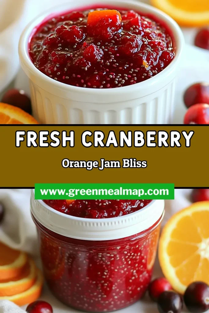 Discover the delightful taste of cranberry orange chia jam with this easy homemade chia jam recipe! Packed with health benefits, this no sugar added jam uses fresh cranberries and orange juice to create a delicious and healthy fruit spread. Perfect for quick jam recipes, this jam is a treat you can make in under 30 minutes. Elevate your breakfast or snack time and impress your friends! Save this recipe for later and enjoy the goodness! #ChiaJam #HealthyRecipes #FruitSpread #NoSugarAdded