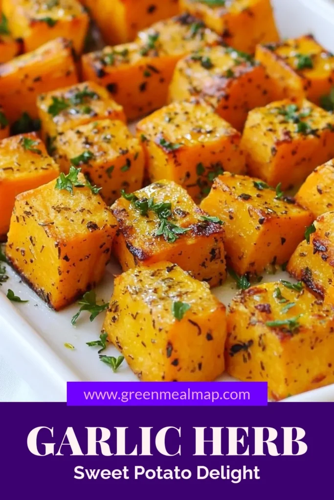 Indulge in these delicious Garlic Herb Sweet Potatoes! This easy roasted sweet potato recipe combines tender sweet potatoes with minced garlic and fresh herbs for a healthy side dish that's bursting with flavor. Perfect as a simple side for any meal, this recipe is a must-try for your healthy sweet potato recipes collection. Get the full recipe and elevate your dinner table today! #RoastedSweetPotato #HealthyRecipes #EasySideDish #GarlicRoastedVegetables
