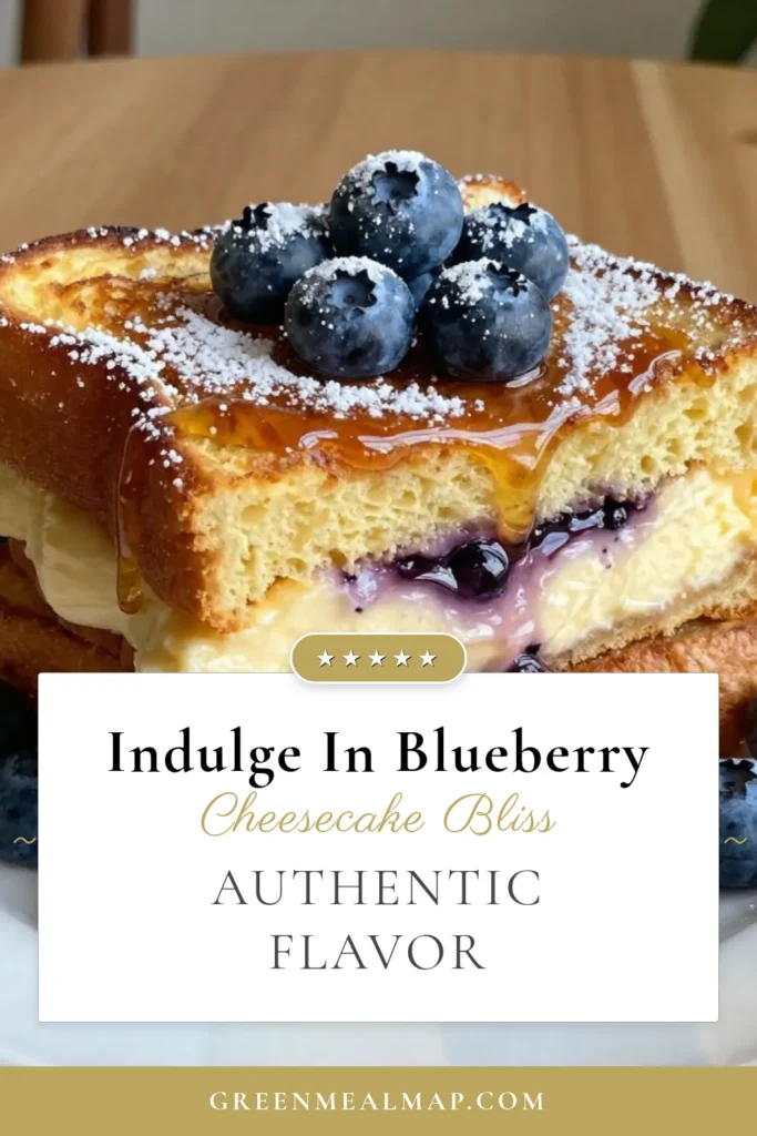 Indulge in this delicious Blueberry Cheesecake French Toast that's perfect for breakfast! This Cream Cheese French Toast recipe combines rich cream cheese and fresh blueberries between slices of buttery brioche, resulting in an easy French Toast with Blueberries that everyone will love. Explore sweet French Toast ideas and elevate your breakfast game with this delightful recipe. Save it now and treat yourself! #BreakfastRecipes #FrenchToast #Blueberries #Brioche