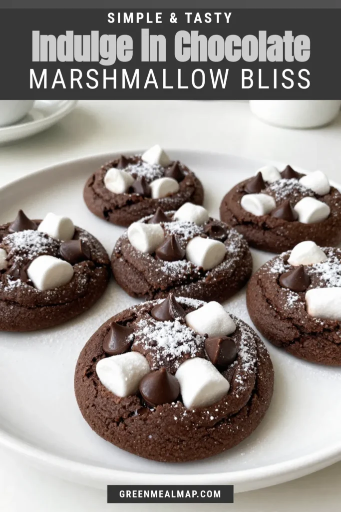 Indulge in these irresistible chocolate marshmallow cookies! This easy chocolate cookies recipe brings together gooey marshmallows and rich chocolate, creating a decadent cookie that will delight your taste buds. Perfect for any occasion, these homemade chocolate cookies are quick to make and sure to impress. Try this simple yet delicious recipe today! #ChocolateMarshmallowCookies #EasyChocolateCookiesRecipe #HomemadeChocolateCookies #GooeyMarshmallowDessert