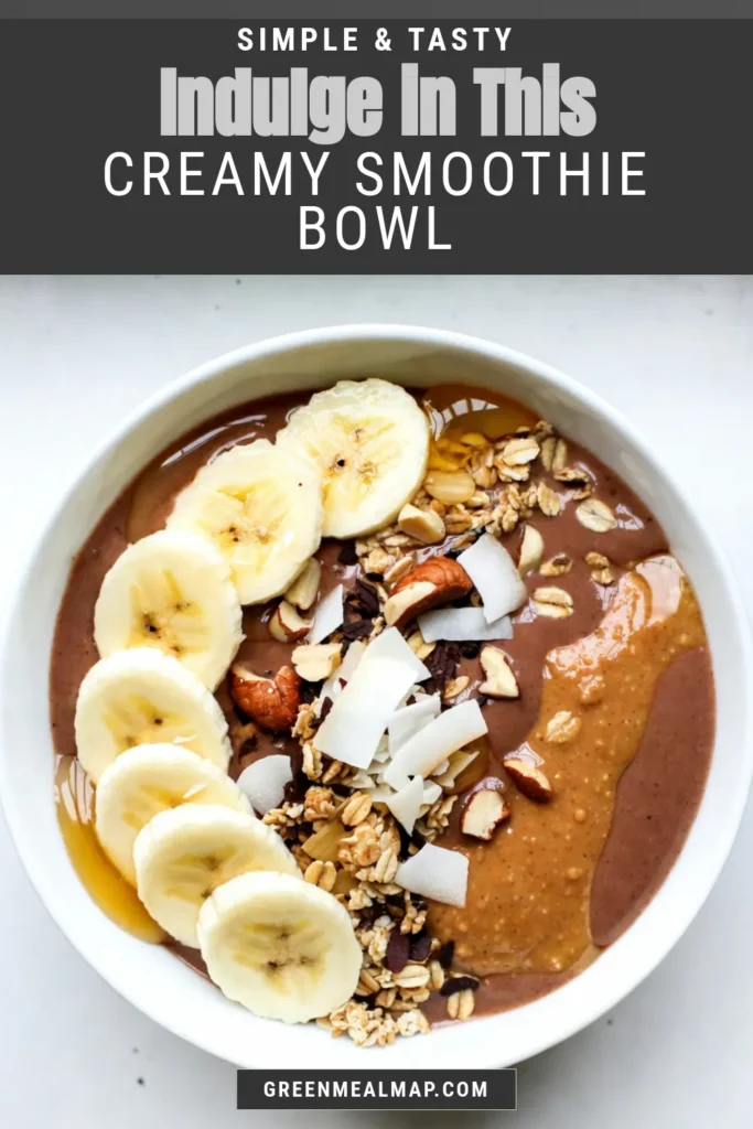 Dive into this delicious chocolate peanut butter smoothie bowl that’s not only a treat for your taste buds but also a healthy smoothie bowl recipe packed with nutrients! Made with frozen bananas, almond milk, and chia seeds, this almond milk smoothie is perfect for breakfast or a snack. Top it with your favorite toppings for an extra crunch. Try this recipe today and enjoy a nutritious chocolate peanut butter bliss! #SmoothieBowl #HealthyRecipes #ChocolatePeanutButter #BananaSmoothie