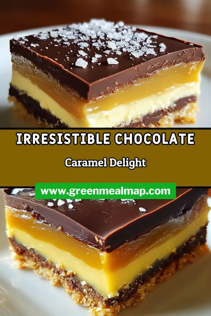 Indulge in this decadent chocolate caramel slice that’s perfect for any occasion! This no-bake chocolate dessert combines a buttery biscuit base with a rich caramel layer made from sweetened condensed milk, topped with silky dark chocolate. Discover the simplicity of easy chocolate dessert recipes that everyone will love. Satisfy your sweet tooth with these indulgent caramel recipes today! Save for later! #ChocolateCaramelSlice #NoBakeDessert #SweetenedCondensedMilk #EasyChocolateDessert