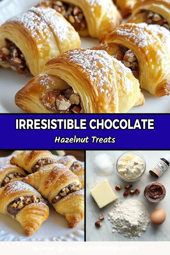 Satisfy your sweet tooth with this delightful Chocolate Hazelnut Rugelach recipe! This easy rugelach cookies recipe features a creamy hazelnut filling made with Nutella and toasted hazelnuts. Perfect for dessert lovers and a great addition to your hazelnut dessert recipes collection. Try making these irresistible treats today and impress your friends and family. Save this recipe for your next baking adventure! #ChocolateHazelnutRugelach #NutellaRugelach #EasyRugelachCookies #HazelnutDessertRecipes