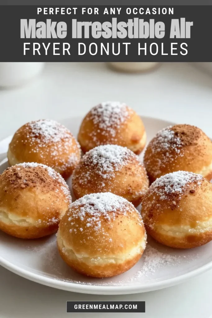 Indulge in the deliciousness of air fryer donut holes with this easy donut holes recipe! Perfect for satisfying your sweet tooth, these homemade donut holes are coated in cinnamon sugar and are a fantastic air fryer dessert. Ready in just 20 minutes, enjoy a guilt-free treat that will impress your family and friends. Try this air fryer donut holes recipe today and savor the goodness! #AirFryerDesserts #DonutHoles #EasyRecipe #CinnamonSugar