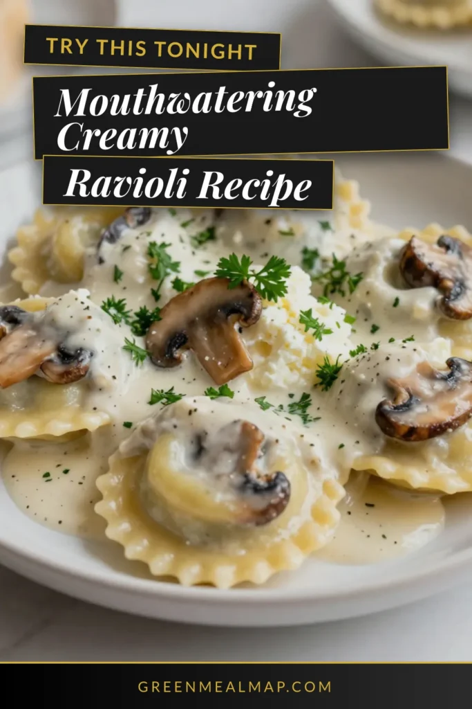 Indulge in this creamy mushroom ravioli recipe that will bring a taste of Italy to your kitchen. Learn how to make homemade ravioli with mushrooms, stuffed with ricotta and sautéed cremini. Toss them in a rich creamy ravioli sauce for a decadent meal that's perfect any night. Don't miss out on this delicious Italian mushroom pasta dish! Save this recipe for your next cooking adventure! #CreamyMushroomRavioli #HomemadeRavioli #ItalianPasta #RecipeInspo