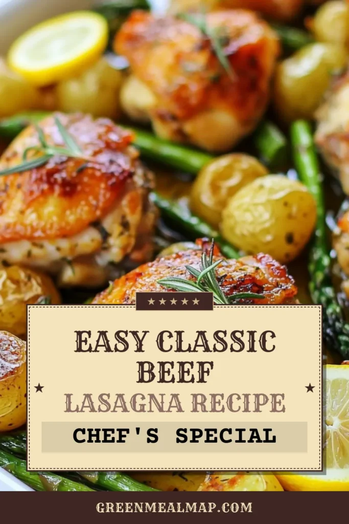 Discover the ultimate Lemon Herb Chicken Sheet Pan Dinner, an easy weeknight meal perfect for busy nights! This delicious sheet pan dinner recipe features juicy roasted chicken thighs paired with tender baby potatoes and asparagus, all infused with a zesty lemon herb marinade. Enjoy a flavorful one pan chicken and vegetables dish that brings together great taste and minimal cleanup. Try it now and elevate your dinner routine! #LemonHerbChicken #SheetPanDinner #EasyWeeknightMeal #OnePanRecipes