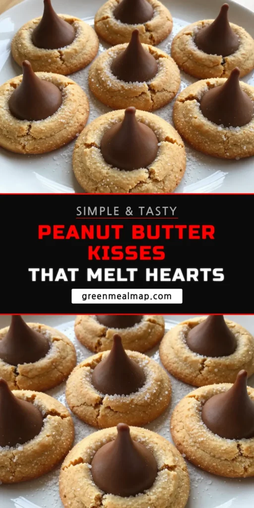 Indulge in the festive joy of Peanut Butter Blossom Cookies, the perfect treats for your holiday baking! These easy cookie recipes combine creamy peanut butter with sweet, melty Hershey's Kiss Cookies that will delight everyone. With just a few simple ingredients, this Peanut Butter Cookies recipe is sure to impress. Bake a batch today and make your celebrations even sweeter! Save this for your next baking adventure! #PeanutButterBlossomCookies #HersheysKissCookies #HolidayBakingRecipes #EasyCookieRecipe