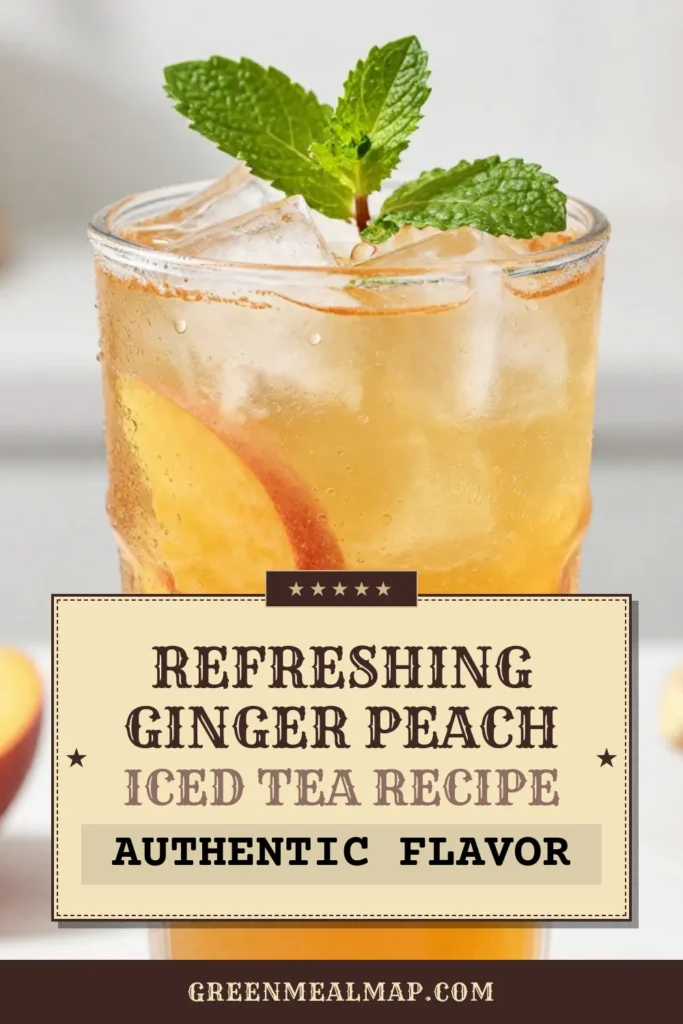 Refresh your summer days with this delightful Ginger Peach Iced Tea. This easy Fresh Ginger Tea Recipe combines the aromatic flavor of Black Tea with Ginger and the sweetness of ripe peaches. Perfect for warm afternoons, this Summer Iced Tea Recipe is not only delicious but also a breeze to make. Enjoy it chilled with mint garnish for a refreshing sip. Try it today and elevate your iced tea game! #GingerPeachIcedTea #PeachIcedTea #SummerRecipes #IcedTea