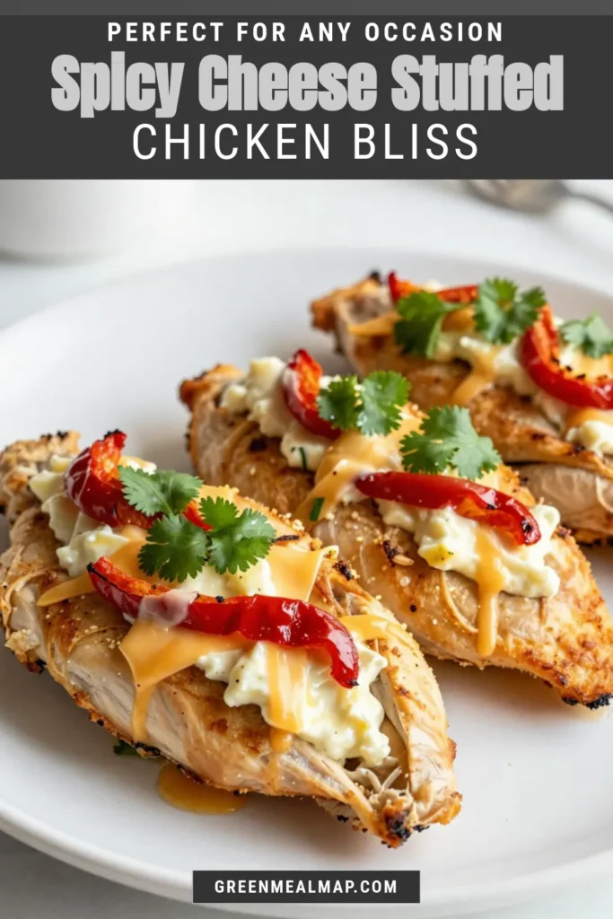 Discover the mouthwatering world of Pepper Jack stuffed chicken with this easy chicken dinner recipe! Perfect for spice lovers, this stuffed chicken recipe features chicken breasts filled with creamy pepper jack cheese and roasted red peppers. It’s the ultimate spicy chicken breast that’s sure to impress. Try it tonight and enjoy a deliciously cheesy meal! Save this recipe for later! #PepperJackStuffedChicken #StuffedChickenRecipes #SpicyChickenBreast #CheeseStuffedChicken