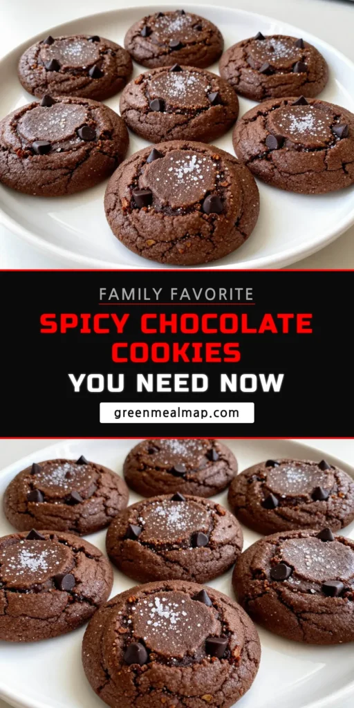 Indulge in the rich and spicy flavor of Spicy Mexican Hot Chocolate Cookies! This Mexican chocolate cookies recipe combines cocoa, cinnamon, and just the right amount of cayenne pepper for a delightful kick. Perfect for cookie lovers looking for an easy chocolate cookie recipe with a twist. Bake these delicious spicy cookie recipes for a fun treat that will impress your friends and family. Save this recipe now and enjoy! #MexicanChocolate #Cookies #Baking #Desserts