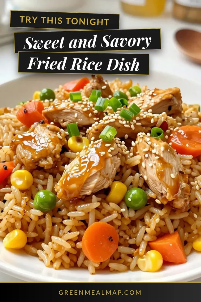 Discover the deliciousness of honey garlic chicken fried rice, an easy chicken fried rice recipe that’s perfect for busy weeknights. This flavorful dish features tender chicken and jasmine rice, making it a fantastic stir fry recipe with chicken that will impress your family. Whip up this quick dinner idea in just 30 minutes! Save this recipe for your next meal! #DinnerIdeas #RecipeInspo #EasyMeals #FriedRice