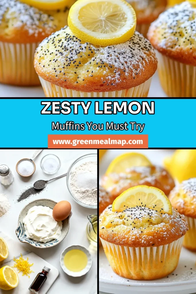 Indulge in these deliciously zesty lemon poppy seed muffins, a must-try easy muffin recipe! Made with Greek yogurt, these healthy lemon muffins are perfect for breakfast or a snack. Enjoy the bright flavor of fresh lemons combined with crunchy poppy seeds in every bite. Bake a batch today and brighten up your mornings! Save this healthy lemon muffin recipe for your next baking adventure! #LemonPoppySeedMuffins #HealthyMuffins #BakingFun #ZestyRecipes