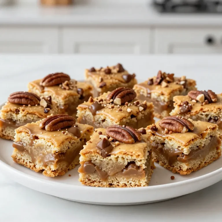To make butterscotch blondies, gather these ingredients: - 1 cup unsalted butter, melted - 2 cups brown sugar, packed - 2 large eggs - 2 teaspoons vanilla extract - 1 ½ cups all-purpose flour - 1 teaspoon baking powder - ½ teaspoon salt - 1 cup butterscotch chips - ½ cup chopped pecans (optional) These ingredients create a rich, sweet treat that everyone loves. The butter and brown sugar blend together to provide a soft and chewy texture. You can swap some ingredients if needed: - Use coconut oil instead of butter for a dairy-free option. - Replace brown sugar with coconut sugar for a lower glycemic index. - Use almond flour instead of all-purpose flour for a gluten-free version. These swaps can change the taste and texture, so experiment to find your favorite. Want to customize your blondies? Here are some fun add-ins: - Chopped walnuts or almonds for a crunchy texture. - Dried fruit like cranberries or cherries for a fruity twist. - A sprinkle of sea salt on top for a salty-sweet flavor. These add-ins can enhance the flavor and make your blondies unique. Enjoy mixing and matching! {{ingredient_image_1}} 1. Preheat your oven to 350°F (175°C). Grease a 9x13 inch baking pan or use parchment paper. 2. In a large bowl, mix the melted butter and brown sugar. Whisk until smooth. 3. Add the eggs one at a time. Mix well after each egg. Stir in the vanilla extract. 4. In another bowl, whisk together the flour, baking powder, and salt. 5. Gradually fold the dry mix into the wet mix. Stop when combined. Do not overmix. 6. Gently fold in the butterscotch chips and pecans, if you like them. 7. Pour the batter into the pan. Spread it evenly. 8. Bake for 25-30 minutes. The edges should be golden. 9. Use a toothpick to check doneness. It should come out with a few moist crumbs. 10. Cool in the pan for 10 minutes. Then move to a wire rack to cool completely. 11. Cut into squares and enjoy your blondies! Mixing is key for good blondies. Here are some tips: - Use a whisk to blend wet ingredients well. This adds air and helps them rise. - When adding dry ingredients, use a spatula for folding. This prevents overmixing. - The batter should look lumpy but not dry. It means you did well. - If you add chips or nuts, fold them in gently to keep the batter light. To check if your blondies are done, follow these steps: - Look for golden edges. They should be firm but soft in the middle. - Insert a toothpick into the center. A few moist crumbs mean they are perfect. - If the toothpick comes out clean, they may be overbaked. Check often to avoid this. - Let them cool in the pan first. It helps them set and makes cutting easier. To get the right texture in butterscotch blondies, focus on mixing. Combine the melted butter and brown sugar well. This step helps create a chewy texture. When adding eggs, mix just until combined. Overmixing can make your blondies tough. Use a spatula to fold in the flour gently. This keeps your blondies light and fluffy. One common mistake is underbaking. If you pull them out too soon, they may be gooey. Always check with a toothpick for doneness. Another mistake is using too much flour. This can lead to dry blondies. Measure flour correctly by spooning it into the cup, then leveling it off. Avoid adding too many butterscotch chips. This can make them overly sweet and uneven. Enjoy butterscotch blondies warm or at room temperature. They pair well with vanilla ice cream. Drizzle some caramel sauce on top for extra sweetness. Adding a sprinkle of sea salt can balance the flavors nicely. Serve them with a cup of coffee or tea for a delightful treat. Pro Tips Butter Temperature: Ensure the melted butter isn't too hot when mixing with the sugar, as it can cook the eggs and affect the final texture. Mixing Technique: Avoid overmixing the batter once you add the flour; this helps keep your blondies chewy rather than cakey. Chill the Dough: For thicker blondies, consider chilling the batter in the fridge for 30 minutes before baking. Storage Tips: Store blondies in an airtight container at room temperature for up to a week, or freeze for longer storage. {{image_2}} You can easily boost your butterscotch blondies with nuts or seeds. Pecans add a nice crunch. If you like walnuts, feel free to swap them in. You can also try sunflower seeds for a fun twist. Just mix in half a cup of your choice. This way, you get added flavor and texture. Love chocolate? Then try adding chocolate chips to the mix. You can use semi-sweet or dark chocolate chips. Just replace half of the butterscotch chips with chocolate chips. This gives you a rich, sweet treat that blends flavors. Trust me, the combination is heavenly. Want to spice things up? You can add different flavors to your blondies. A teaspoon of cinnamon or nutmeg can add warm notes. If you prefer a fruity taste, try adding a splash of almond or coconut extract. Just remember to keep the balance right. Too much can overpower your blondies. Store your butterscotch blondies in an airtight container. This keeps them fresh and moist. You can keep them at room temperature for up to three days. If you want them to last longer, put them in the fridge. They stay good for about a week when chilled. To freeze blondies, first cut them into squares. Wrap each square in plastic wrap. Then, place them in a freezer bag. Be sure to squeeze out all the air. These blondies can last in the freezer for up to three months. When ready to enjoy, just take one out and let it thaw at room temperature. I recommend reheating blondies in the oven. Preheat your oven to 350°F (175°C). Place the blondies on a baking sheet. Heat them for about 5 to 10 minutes. This warms them up and makes them soft again. You can also use the microwave. Heat them for 15 to 20 seconds. Check to see if they are warm enough. Enjoy your tasty treat! Butterscotch blondies are sweet, chewy treats that use brown sugar. They have a rich butterscotch flavor, thanks to the butterscotch chips. Unlike brownies, blondies do not have cocoa. They are golden and have a soft texture. These treats can be cut into squares for easy sharing. You can also add nuts for extra crunch. Yes, you can make these blondies dairy-free. Use dairy-free butter or coconut oil instead of regular butter. For butterscotch flavor, look for dairy-free butterscotch chips. This way, you can enjoy blondies without dairy. The texture and taste will still be delicious. To check if your blondies are overbaked, look for a dry top. If the edges are very dark, they may be too done. You can also use a toothpick. Insert it into the center; it should come out with a few moist crumbs. Overbaked blondies will have a clean toothpick. If they are dry, they are overbaked. Aim for a soft, golden edge for the best results. You’ve learned the key steps for making delicious blondies. We covered the main ingredients, substitutions, and tasty add-ins. I shared tips on mixing, baking, and storing your treats. You can create fun variations with flavors and add-ins. Remember to avoid common mistakes and know the signs of doneness. With this guide, you can confidently bake blondies that everyone will love. Enjoy your baking adventure and share your tasty treats with friends!