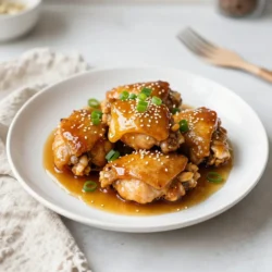 - 2 lbs boneless and skinless chicken thighs - 1/2 cup honey - 1/4 cup low sodium soy sauce - 5 minced garlic cloves - 1 tablespoon grated fresh ginger - 1 tablespoon sesame oil - 1 teaspoon black pepper - 1 teaspoon salt - 2 green onions, sliced - Sesame seeds for garnish - 1 tablespoon cornstarch - 2 tablespoons water Gather all these ingredients before you start. Having everything ready makes cooking smooth and easy. The chicken thighs are the star of the dish. Their rich flavor pairs well with the sweet honey and strong garlic. The soy sauce adds depth, while ginger gives a nice zing. Don’t forget the sesame oil; it adds a lovely nutty taste. For seasoning, use black pepper and salt to enhance all the flavors. Green onions and sesame seeds are great for finishing touches. They add color and a bit of crunch. Lastly, cornstarch and water help thicken the sauce. This gives it a nice texture that clings to the chicken. With these ingredients, you are set to make a delicious meal. {{ingredient_image_1}} First, I pat the chicken thighs dry with a paper towel. This step helps the skin get crispy. Next, I season both sides with salt and black pepper. This simple seasoning adds great flavor and makes the chicken tasty. In a bowl, I whisk together the honey, soy sauce, minced garlic, fresh ginger, and sesame oil. This sauce is sweet, savory, and full of flavor. It will coat the chicken and make it shine. I turn on the Instant Pot and set it to the Sauté function. Once it’s hot, I add the chicken thighs. I sear them for about 3-4 minutes on each side until they are browned. If I have a lot of chicken, I do this in batches. After browning, I remove the chicken and set it aside. Next, I pour a bit of the honey garlic sauce into the pot. Using a wooden spoon, I scrape up any browned bits stuck to the bottom. This step is key to avoid the burn notice. After that, I add the rest of the honey garlic sauce and the chicken back into the pot. I close the lid and make sure the pressure valve is set to Sealing. I cook on Manual or Pressure Cook for 10 minutes. Once the cooking time is done, I let the Instant Pot naturally release pressure for 5 minutes. Then, I switch to quick release to remove any remaining pressure. To thicken the sauce, I mix cornstarch with water to create a slurry. I turn the Instant Pot back to Sauté and stir in the slurry. I cook it for a couple of minutes until it thickens. Finally, I remove the chicken and slice it if I want. I drizzle the thickened sauce over the chicken and garnish with sliced green onions and sesame seeds. To make sure your chicken is tasty, season it well. Use salt and black pepper on both sides. This adds flavor right from the start. When you sauté the chicken, make sure to brown each side. This step brings out the best taste. When deglazing, pour a bit of the honey garlic sauce into the pot. Scrape the bottom with a wooden spoon. This helps remove any stuck bits and prevents a burn notice. If you see a burn warning, it means the pot is too hot or not enough liquid is present. Cooking times change depending on chicken cuts. For chicken breasts, you may need to cook for 12 minutes instead of 10. Adjust the time to ensure the meat is tender and juicy. If using frozen chicken, add 2-3 extra minutes to the cooking time. To thicken the sauce, use a cornstarch slurry. Mix cornstarch and water in a small bowl. After cooking, stir in this mixture. Heat on Sauté until the sauce thickens, which takes just a couple of minutes. You can add vegetables to the dish for extra nutrition. Bell peppers, snap peas, or broccoli work well. Add them after sautéing the chicken for a quick cook. This gives you a colorful meal with great taste. Pair this dish with rice or noodles. Both soak up the sauce nicely. You can also serve it with a fresh salad for a light touch. These sides make your meal complete and satisfying. Pro Tips Use Fresh Ingredients: Always use fresh garlic and ginger for the best flavor in your honey garlic sauce. Don't Skip Searing: Searing the chicken before pressure cooking adds depth and richness to the final dish. Natural Pressure Release: Allowing the Instant Pot to naturally release pressure helps retain moisture and tenderness in the chicken. Adjust Sweetness: Feel free to adjust the amount of honey based on your personal preference for sweetness in the sauce. {{image_2}} You can switch the chicken thighs for chicken breasts. Chicken breasts cook faster and stay juicy when cooked well. If you want to try something different, use tofu or shrimp. Tofu will soak up the sauce nicely, while shrimp cook quickly and add a nice flavor. To add some heat, toss in chili flakes. This will wake up the dish and give it a kick. You can also play with the honey. Different types of honey bring unique flavors. Try clover, wildflower, or even orange blossom honey for a fun twist. For a gluten-free version, use gluten-free soy sauce. This simple swap keeps the taste while ensuring everyone can enjoy it. If you want to cut sugar, use a low-calorie sweetener. This way, you can still enjoy the sweet taste without the extra calories. To keep your Honey Garlic Instant Pot Chicken fresh, store it in an airtight container. Let it cool first to avoid steaming and sogginess. Place it in the fridge right after it cools. Leftovers will stay good for 3 to 4 days. When reheating, the best method is using the microwave. Heat in short bursts of 30 seconds. This helps to warm the chicken evenly. You can also use a skillet on low heat. Add a splash of water to keep it moist. Avoid cooking too long to prevent dry chicken. Yes, you can freeze Honey Garlic Chicken! To freeze, place it in a freezer-safe bag or container. Remove as much air as possible to prevent freezer burn. It will keep well for about 3 months. Thaw it overnight in the fridge before reheating. To stop burning, proper deglazing is key. After you sauté the chicken, pour a little sauce into the pot. Use a wooden spoon to scrape up any brown bits. This step helps prevent the burn notice. Always ensure enough liquid is in the pot. A good rule is to use at least 1 cup of liquid for pressure cooking. The liquid helps create steam, which is essential for cooking. Yes, you can use frozen chicken thighs. Just remember to adjust the cooking time. If the chicken is frozen, increase the pressure cooking time to about 15 minutes. You may also need to add a few extra minutes for the pot to come to pressure. Always check that the chicken is fully cooked before serving. Use a meat thermometer; it should read 165°F in the thickest part. This dish pairs well with many sides. Here are a few ideas: - Steamed rice - Quinoa - Stir-fried vegetables - Roasted broccoli - Mashed potatoes - A simple green salad These options bring balance to the sweet and savory flavors of the chicken. To change the sweetness, you can modify the honey amount. If you like it less sweet, use 1/3 cup instead of 1/2 cup. For a sweeter taste, add more honey, up to 2/3 cup. You can also mix in a little apple cider vinegar. This adds a nice contrast to the sweet flavor. Always taste as you go to find the right balance for your palate. You learned how to make a delicious Honey Garlic Chicken in an Instant Pot. We explored key ingredients, step-by-step instructions, and clever tips to perfect your dish. You can even personalize it by trying different proteins or adjusting flavors. This recipe is not just easy; it’s also tasty and flexible. Whether you crave a sweet meal or want to impress friends, this dish delivers. Enjoy your cooking journey!