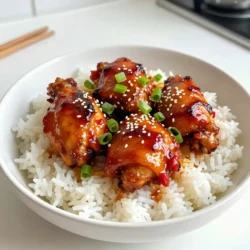 For the Sriracha Honey Glazed Chicken, you will need: - 4 boneless, skinless chicken thighs - 1/4 cup Sriracha sauce - 1/4 cup honey - 2 tablespoons soy sauce (low sodium) - 2 cloves garlic, minced - 1 teaspoon grated fresh ginger - 1 tablespoon sesame oil - Salt and pepper, to taste - Chopped green onions, for garnish - Sesame seeds, for garnish You can switch some ingredients if needed: - Chicken thighs work well, but you can use chicken breasts for a leaner option. - For a milder glaze, try using sweet chili sauce instead of Sriracha. - Use maple syrup instead of honey for a vegan version. - Coconut aminos can replace soy sauce for gluten-free cooking. - If you don't have fresh ginger, ground ginger can work in a pinch. You'll need a few basic tools to make this dish: - A large skillet for cooking the chicken - A small mixing bowl for the glaze - A whisk or fork to mix the glaze - A meat thermometer to check the chicken's doneness - A cutting board and knife for slicing the chicken These simple ingredients and tools make it easy to prepare a delicious meal. Enjoy the process as you create this savory flavor fusion! {{ingredient_image_1}} Start by mixing the glaze. In a small bowl, whisk together 1/4 cup Sriracha sauce, 1/4 cup honey, 2 tablespoons low-sodium soy sauce, 2 minced garlic cloves, 1 teaspoon grated fresh ginger, and 1 tablespoon sesame oil. This blend creates a sweet and spicy sauce. If you like more heat, add extra Sriracha. This glaze will coat the chicken and bring it to life. Next, season 4 boneless, skinless chicken thighs with salt and pepper. Heat a large skillet over medium-high heat. Add a drizzle of olive or avocado oil until it shimmers. Place the chicken thighs in the skillet. Cook them for 4-5 minutes without moving them. This step helps create a nice sear. After 4-5 minutes, flip the chicken. Pour half of the Sriracha honey glaze over the top. Cook for another 4-6 minutes. Make sure the chicken reaches an internal temperature of 165°F (75°C). This ensures your chicken is safe to eat. Once the chicken is cooked, remove it from the skillet. Let it rest for a few minutes to keep it juicy. When ready, slice the chicken. Drizzle any leftover glaze over the slices. For a beautiful finish, top with chopped green onions and sesame seeds. The pop of color makes the dish look great. Serve your Sriracha Honey Glazed Chicken over steamed rice or quinoa, paired with sautéed veggies for a complete meal. Enjoy the amazing flavors! To adjust the spice in your Sriracha honey glazed chicken, start small. You can always add more heat later. Mix your glaze with 2 tablespoons of Sriracha. Taste it. If you want more spice, add another tablespoon. If it’s too spicy, add more honey to balance it. Honey will calm the heat while keeping your glaze sweet. A great glaze has a nice shine. To get this, cook your chicken over medium-high heat. This method helps the glaze stick well. Pour half of the glaze on the chicken when you flip it. This allows the glaze to caramelize, creating a beautiful finish. Remember to keep some glaze for drizzling after cooking. Cooking chicken thighs well is key. I recommend pan-searing for the best flavor. Heat your skillet until it shimmers. This creates a nice sear. You can also bake or grill the thighs. If you grill, watch the temperature closely. Chicken should reach 165°F (75°C) inside to be safe. Always let your chicken rest before slicing. This keeps it juicy and tender. Pro Tips Marinate for More Flavor: If you have time, marinate the chicken thighs in the Sriracha honey glaze for at least 30 minutes or up to overnight. This will infuse the meat with deeper flavors. Adjust Spice Level: Feel free to tweak the amount of Sriracha based on your heat tolerance. For a milder glaze, substitute half of the Sriracha with ketchup. Use a Meat Thermometer: To ensure perfect doneness, use a meat thermometer. Chicken should reach an internal temperature of 165°F (75°C) for safe consumption. Garnish for Presentation: Enhance the dish's presentation by adding a sprinkle of chopped green onions and sesame seeds right before serving. This adds color and texture. {{image_2}} You can add colorful vegetables to this dish for more flavor and nutrients. Try using bell peppers, broccoli, or carrots. Simply slice them and toss them into the skillet with the chicken. Cook them until they are tender but still crisp. The glaze will cover the veggies perfectly, giving them a nice kick. If you want a different protein, consider using tofu or shrimp. For tofu, press and cube it before cooking. Cook it in the skillet until golden brown. Then, pour the glaze over it just like you would with chicken. For shrimp, add them to the skillet when the chicken is almost done. Cook them until they turn pink and opaque. Both options will soak up that delicious Sriracha honey glaze. To change the flavor profile, mix in different sauces or spices. For a Thai twist, add lime juice and chopped cilantro to the glaze. If you prefer BBQ, swap the Sriracha with your favorite BBQ sauce. You can also add smoked paprika for extra depth. These small changes create a whole new dish while keeping the same base recipe. To keep your Sriracha honey glazed chicken fresh, place leftovers in an airtight container. Make sure to cool the chicken to room temperature before sealing it. Store it in the fridge for up to three days. The glaze will soak into the chicken, enhancing its taste. If you want to save some for later, freezing is a great option. Wrap the chicken tightly in plastic wrap or foil. Then, place it in a freezer-safe bag or container. You can freeze the chicken for up to three months. When you’re ready to eat, thaw it in the fridge overnight. To reheat, I suggest using the oven for the best results. Preheat your oven to 350°F (175°C). Place the chicken on a baking sheet and cover it with foil. Heat for about 15-20 minutes or until warmed through. You can also reheat in a microwave, but the oven keeps it crispy. Enjoy your flavorful chicken again! Yes, you can use chicken breasts. They will cook faster, so watch the time closely. The glaze will still add great flavor. Just make sure the chicken is at least 165°F (75°C) inside. You can serve this chicken with many sides. Steamed rice or quinoa works well. Sautéed vegetables add color and crunch. You could also add a simple salad for freshness. Try pairing it with some pickled veggies for extra zing! The glaze stays fresh for about one week in the fridge. Store it in an airtight container for best results. If you want to use it later, just give it a good stir before using. In this article, we explored the tasty Sriracha honey glaze and how to make it. We covered the key ingredients, substitutions, and the tools you need. You learned the step-by-step method to cook chicken thighs perfectly, plus tips to adjust spice levels and create variations. Remember, you can have fun with different proteins and flavors! Lastly, we discussed how to store your leftovers properly. Dive into this recipe, and enjoy a delicious meal that suits your taste. Happy cooking!