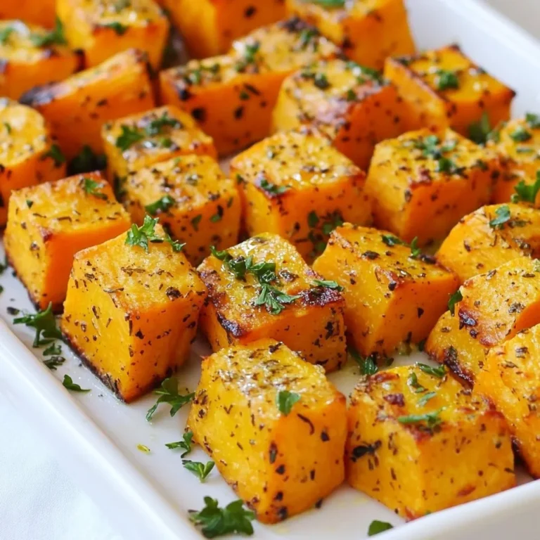 To make Garlic Herb Roasted Sweet Potatoes, you need the right ingredients. Here’s what you’ll need: - 4 medium sweet potatoes, peeled and cubed - 4 cloves garlic, minced - 3 tablespoons olive oil - 1 tablespoon fresh rosemary, chopped - 1 tablespoon fresh thyme, chopped - 1 teaspoon paprika - Salt and pepper to taste - 2 tablespoons fresh parsley, chopped (for garnish) Sweet potatoes bring a sweet, earthy taste. Garlic adds a rich flavor. Olive oil helps everything roast nicely. Fresh rosemary and thyme add a burst of herbal notes. Paprika adds a touch of warmth, while salt and pepper balance the dish. Finally, fresh parsley gives a nice pop of color. Gather these items before you start cooking. It makes the process smooth and fun. Each ingredient plays a key role in creating a tasty side dish. I love how these flavors work together. You will too! {{ingredient_image_1}} Preheat the oven Start by preheating your oven to 425°F (220°C). This hot oven will help the sweet potatoes roast nicely. Prepare sweet potatoes Next, take four medium sweet potatoes. Peel them and cut them into cubes. Aim for about one-inch pieces. This size helps them cook evenly. Assemble the mixture In a large mixing bowl, combine the cubed sweet potatoes with four cloves of minced garlic. Add three tablespoons of olive oil to give them flavor and help them roast. Then, mix in one tablespoon each of chopped fresh rosemary and thyme. Add one teaspoon of paprika for a slight kick. Season with salt and pepper to taste. Toss everything well until the sweet potatoes are fully coated. Roast sweet potatoes Spread the sweet potato mixture in a single layer on a baking sheet lined with parchment paper. This makes for easy cleanup. Place the baking sheet in the preheated oven. Roast for 25-30 minutes. Stir halfway through to ensure even cooking. Check for doneness After 25 minutes, check your sweet potatoes. They should be tender and golden brown. A fork should easily pierce them. If they need more time, roast for an extra 5 minutes. Cooling and serving Once cooked, take the sweet potatoes out of the oven. Let them cool for a few minutes. Transfer them to a serving dish. For a pop of color, sprinkle with two tablespoons of chopped fresh parsley before serving. Enjoy your flavorful side dish! - Ensuring even cooking: To cook your sweet potatoes evenly, cut them into uniform cubes. Aim for about one-inch pieces. This size helps them roast well and ensures they are tender inside, with a nice crisp outside. Stir them halfway through cooking; this promotes even browning. - Preferred olive oil options: Use a good quality olive oil. It not only adds flavor but also helps in achieving that golden color. Extra virgin olive oil works best for its rich taste. If you want a different twist, try a flavored olive oil, like garlic or rosemary. - Selecting fresh herbs: Always choose fresh herbs for the best flavor. Look for vibrant, green leaves without any brown spots. Fresh rosemary and thyme are ideal here. You can even mix in other herbs like oregano or sage for a unique taste. - Overcrowding the baking sheet: Avoid putting too many sweet potatoes on your baking sheet. If they are too close, they will steam instead of roast. This means less crunch and more mush. Spread them out in a single layer for the best results. - Not preheating the oven properly: Preheat your oven to 425°F (220°C) before placing your sweet potatoes inside. A hot oven helps them cook evenly and develop that lovely caramelization. If you skip this step, they may not roast as well. Pro Tips Choose the Right Sweet Potatoes: Opt for firm, unblemished sweet potatoes to ensure even cooking and a sweet flavor. Uniform Cutting: Cube the sweet potatoes into similar sizes to promote even roasting and tenderness. Adjust the Seasonings: Feel free to experiment with spices like cumin or chili powder for a different flavor profile. Storage Tips: Store leftovers in an airtight container in the fridge for up to 3 days, and reheat in the oven for the best texture. {{image_2}} You can easily change the flavor of garlic herb roasted sweet potatoes. Want some heat? Add cayenne or chili powder. A little goes a long way, so start small. You can always add more if you like it spicy. To balance sweet and savory, try honey or cinnamon. Drizzle honey on top before serving for a sweet touch. If you prefer a warm spice, sprinkle cinnamon in the mix. This adds depth and makes the dish more complex. This recipe is great for everyone. It’s naturally vegan, so you can serve it to all. Use olive oil as your main fat, and you’re set! If you need gluten-free options, this dish fits perfectly. Sweet potatoes are gluten-free, making them safe for those with gluten issues. Always check your spices and oils to ensure they are gluten-free too. To store leftovers, let the sweet potatoes cool first. Place them in an airtight container. Make sure to keep them in the fridge. They can last for about 3 to 5 days. Use parchment paper between layers to keep them fresh. This helps prevent sticking and keeps them tasty. To reheat, use the oven for best results. Preheat your oven to 350°F (175°C). Spread the sweet potatoes on a baking sheet. Bake for about 10 to 15 minutes until warm. You can also use a microwave. Heat them in short bursts of 30 seconds. Stir in between to keep them moist. Enjoy their flavor and texture just like fresh! Garlic Herb Roasted Sweet Potatoes last about 3 to 5 days in the fridge. To keep them fresh, store them in an airtight container. Make sure they cool down before sealing them. This helps maintain their taste and texture. Yes, you can make this recipe in advance. Roast the sweet potatoes and let them cool. Then, store them in the fridge until you need them. When ready to eat, just reheat them in the oven. This keeps them crispy and tasty. Garlic Herb Roasted Sweet Potatoes pair well with many dishes. They go great with grilled chicken or fish. You can serve them alongside salads or sandwiches for a complete meal. They also make a nice side for holiday dinners or potlucks. Enjoy experimenting with different pairings! Garlic Herb Roasted Sweet Potatoes offer a tasty and easy side dish. We covered ingredients like sweet potatoes, garlic, and fresh herbs. I shared simple steps for preparation and cooking, along with tips to avoid common mistakes. Variations let you customize flavors and cater to dietary needs. Proper storage keeps leftovers fresh and delicious. Use these ideas to make your meals exciting! Enjoy your time in the kitchen and delight in tasty food.
